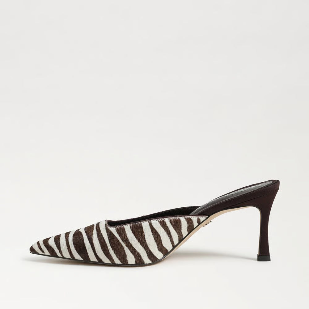 Margeaux Heeled Mule in  Zebra Brahma Hair