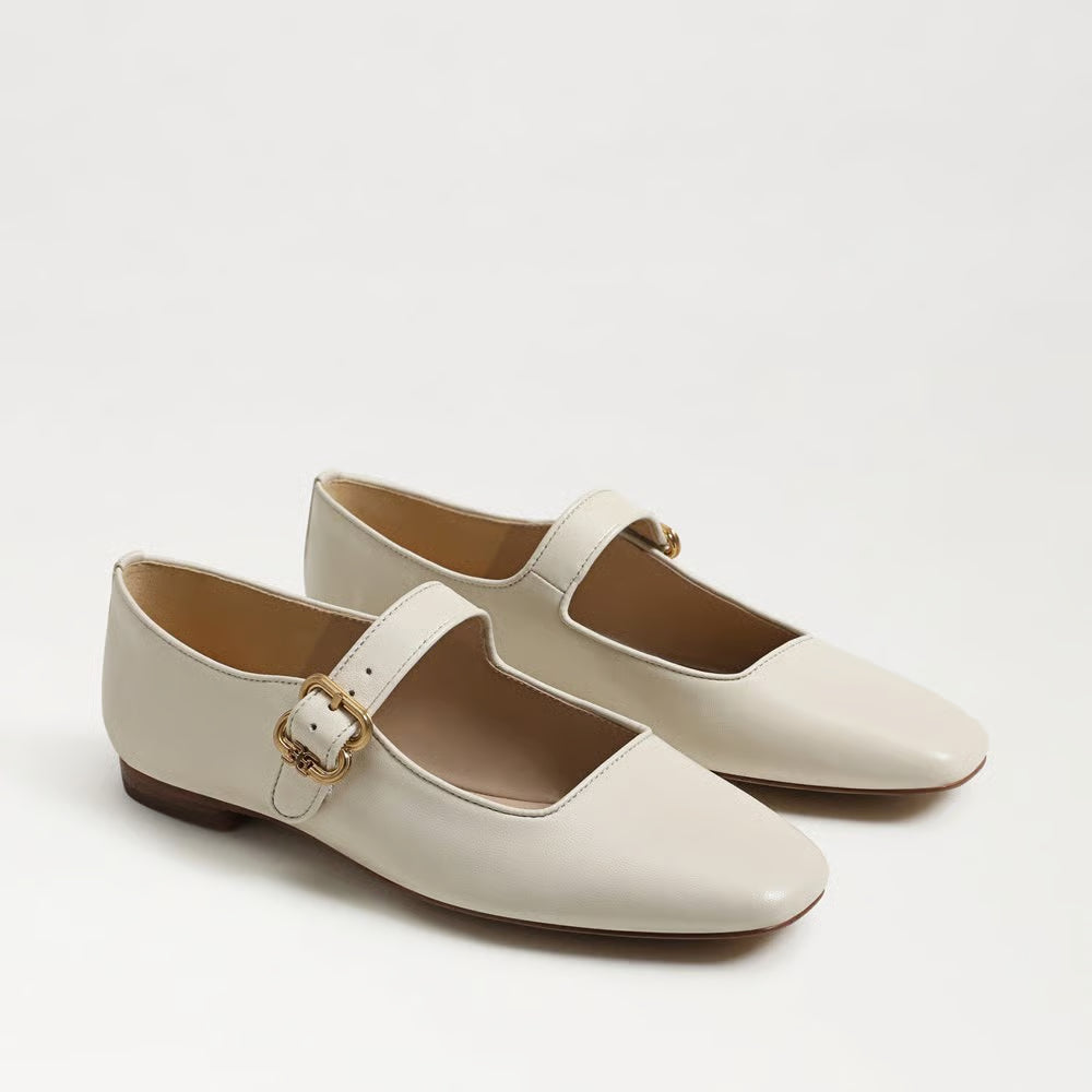 Michaela Mary Jane Flat in Bright White