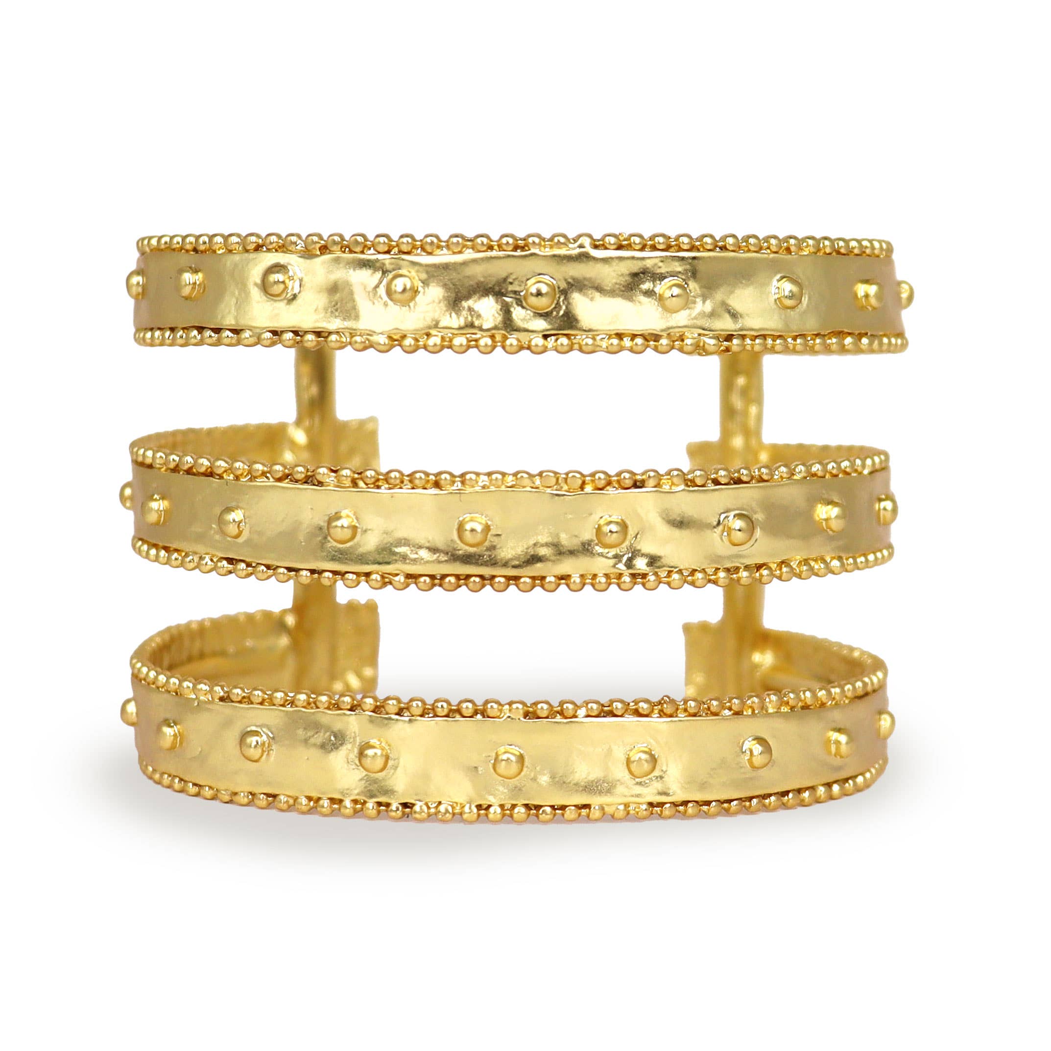 Gipsy Style Cuff Bracelet - 24K Gold Plated