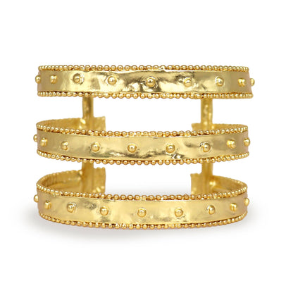 Gipsy Style Cuff Bracelet - 24K Gold Plated