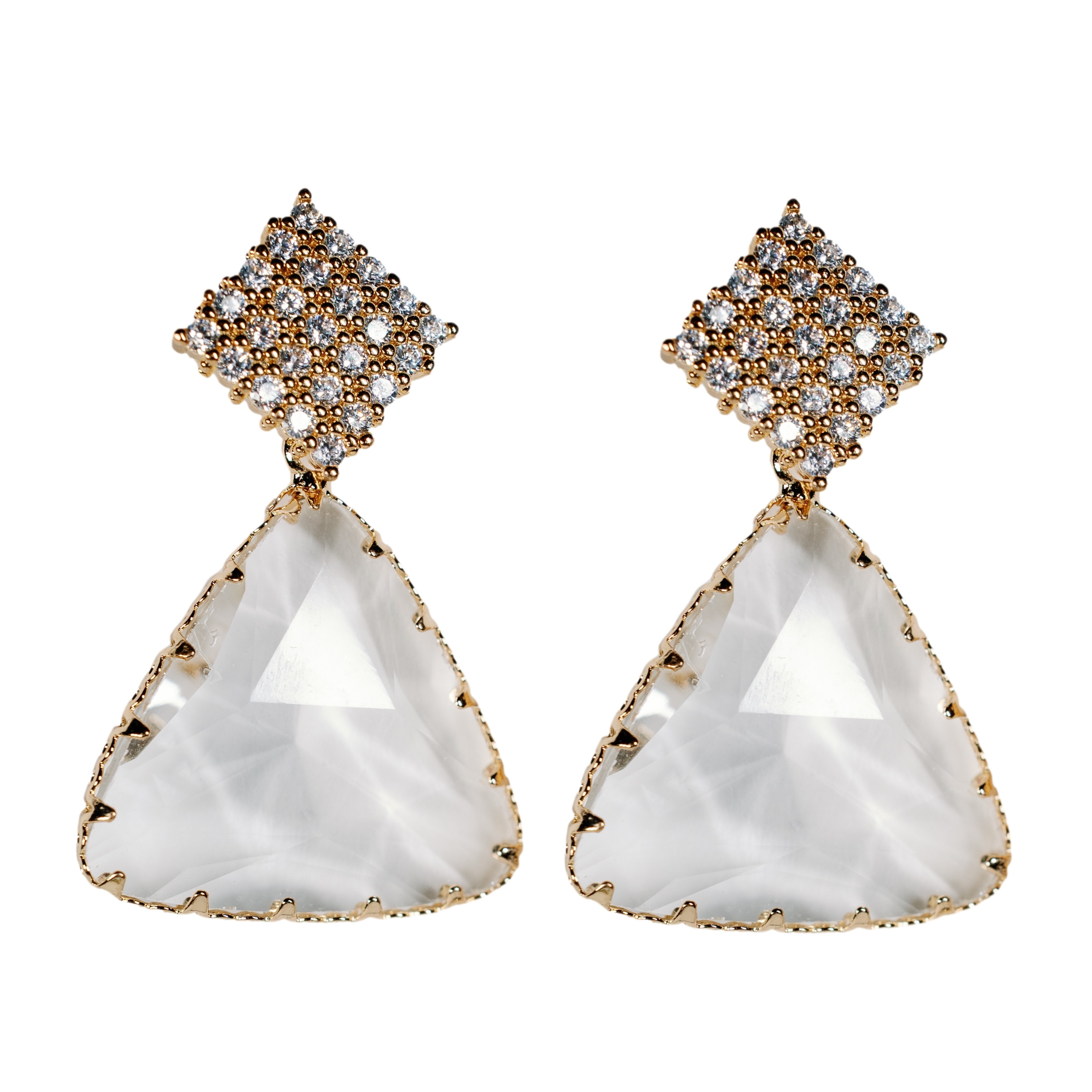 Diamond Pave and Crystal Drop Holiday Statement Earrings