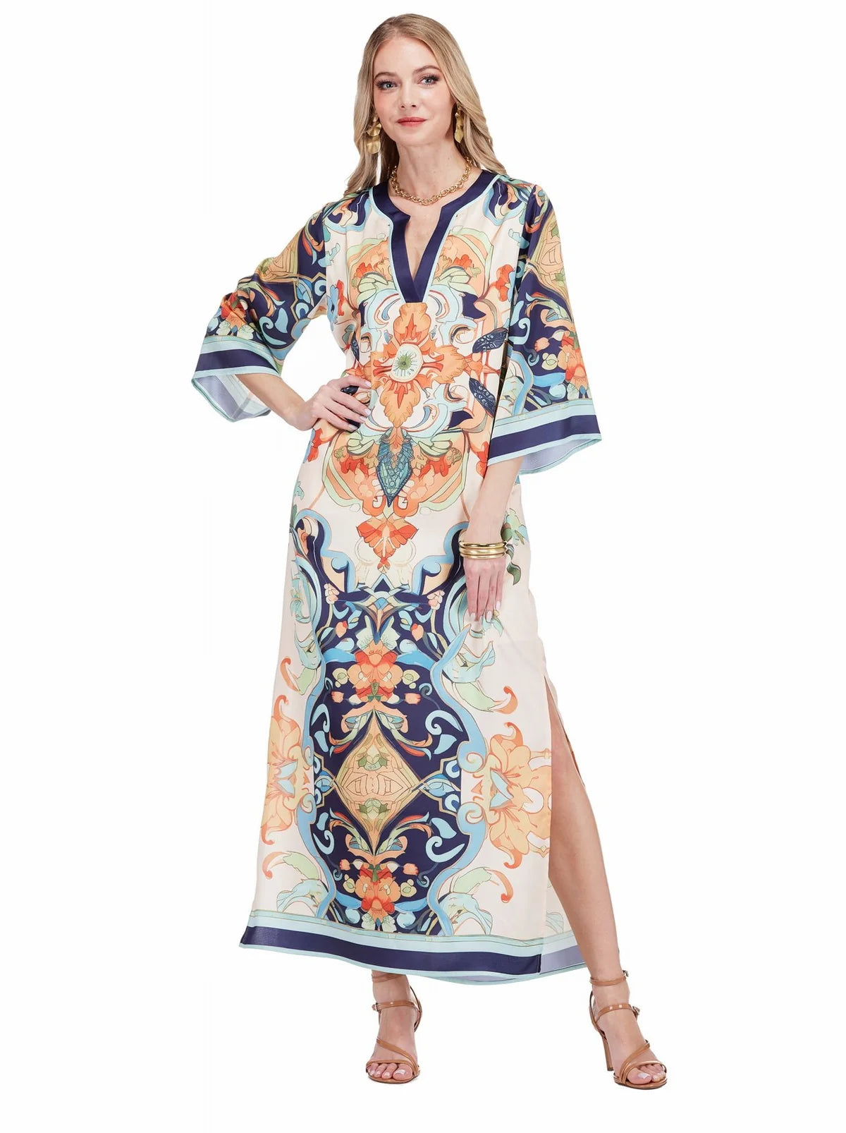 Trimmed Maxi 54" in Azure Medallion
