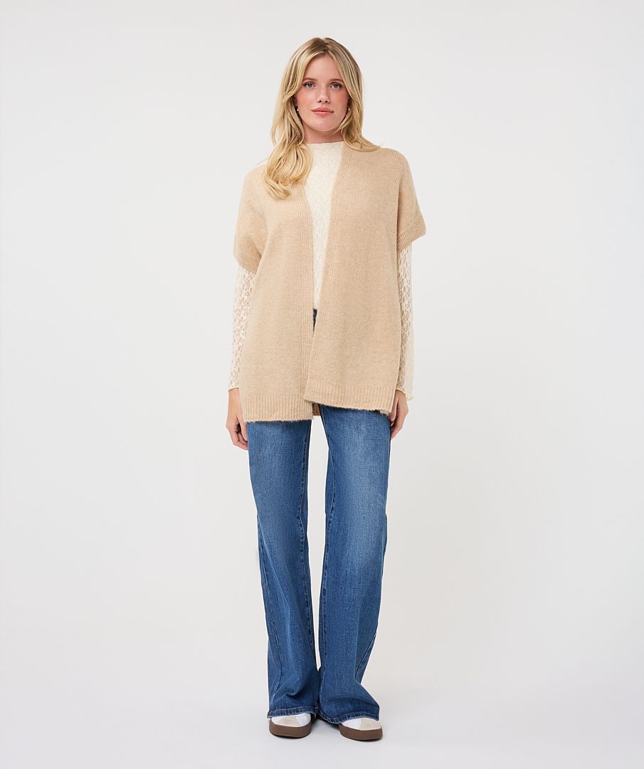 Gilet Knit in Sand Melange