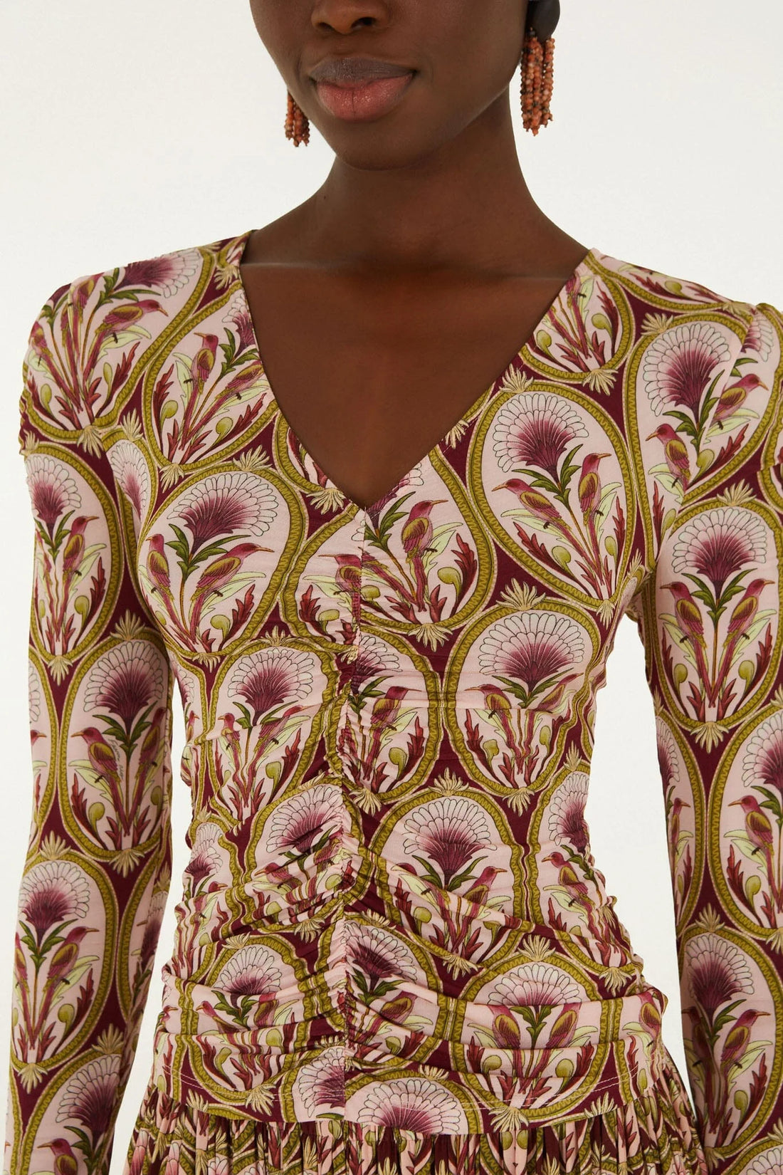 Garden Medal Multicolor Jersey Long Sleeve Blouse