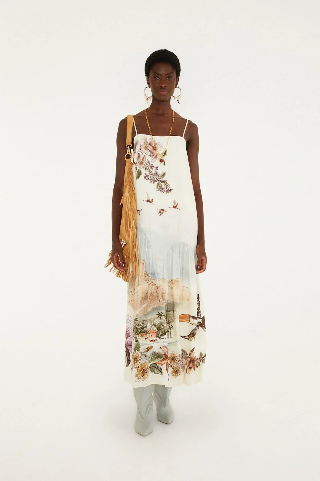 Toile De Rio Off-White Maxi Sleeveless Dress