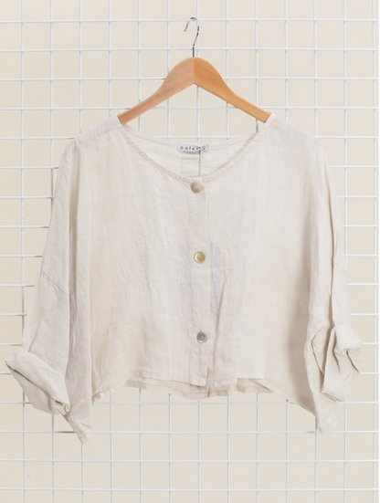 3/4 Sleeve Linen Jacket Top