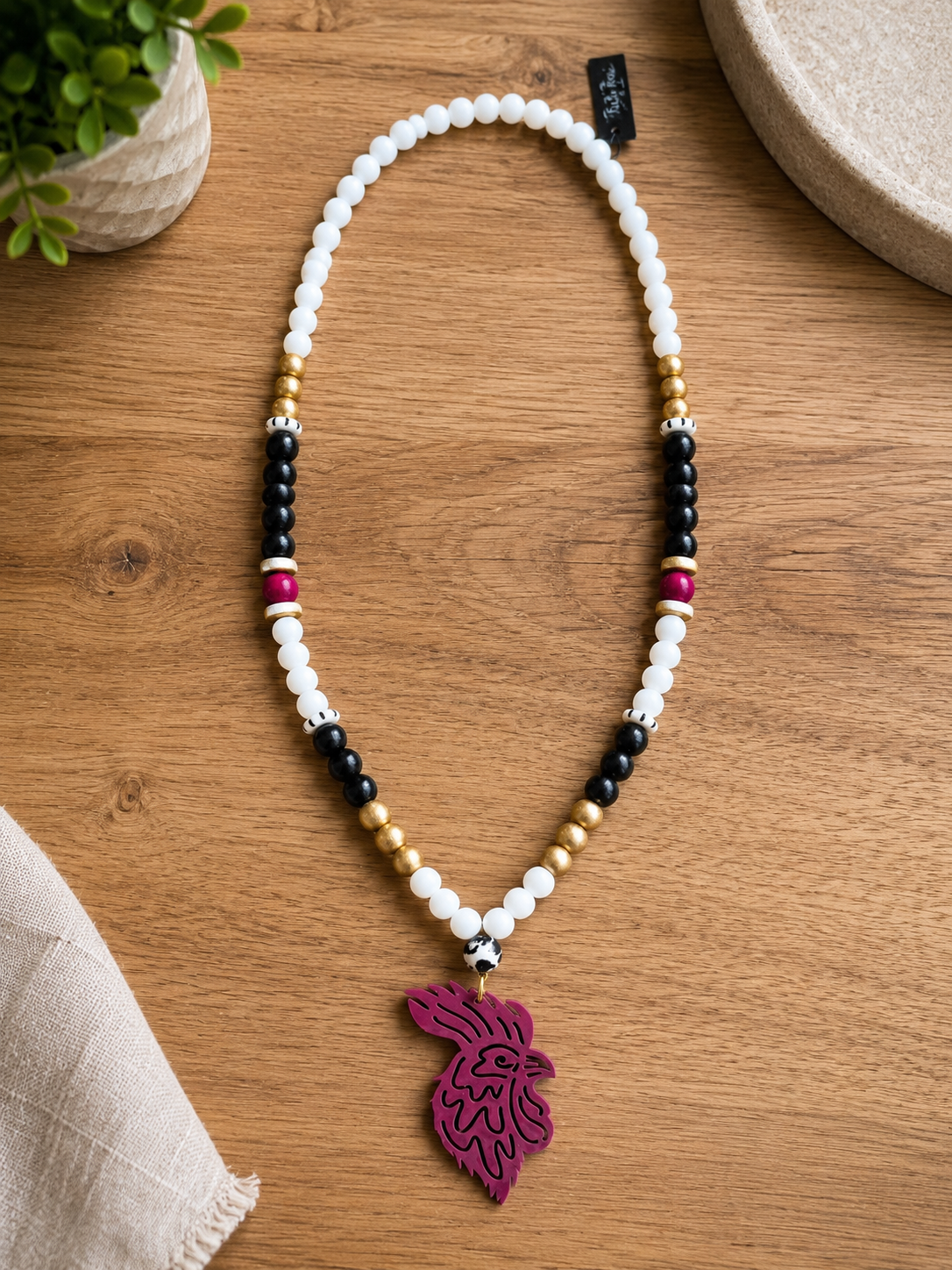 Garnet Gamecock Necklace 