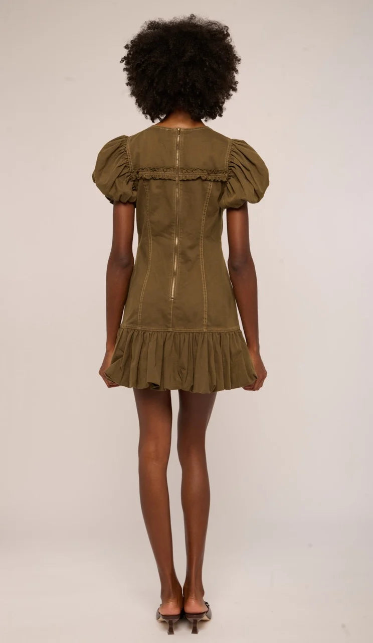 Adele Mini Dress in Ivy Green Denim