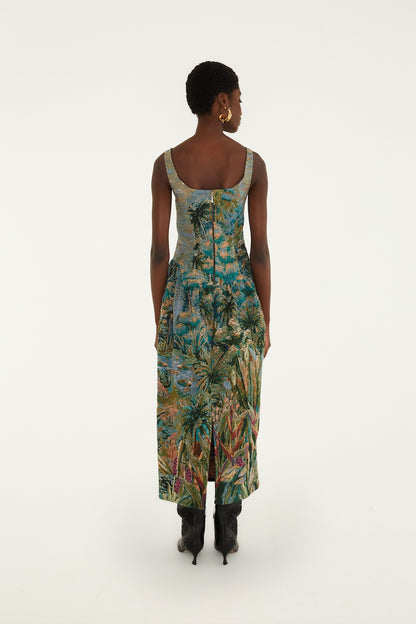 PETRICOR MULTICOLOR SLEVELESS MAXI DRESS